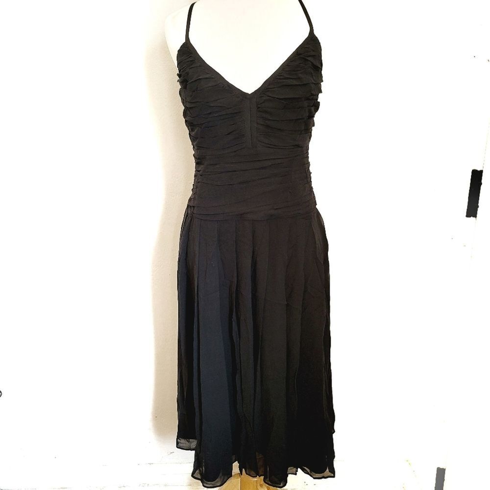 Ted Baker Dress Size 3 Katesha Black Silk Sleeveless